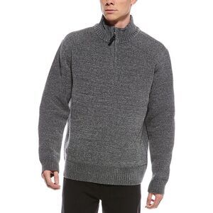 Point Zero Mens Semi Fit 1/4-Zip Sweater, Black